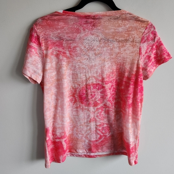 Looney Tunes Frogbox Tweety Bird Pink Peach Burnout T Shirt Graphic Shirt Size L - Picture 3 of 13